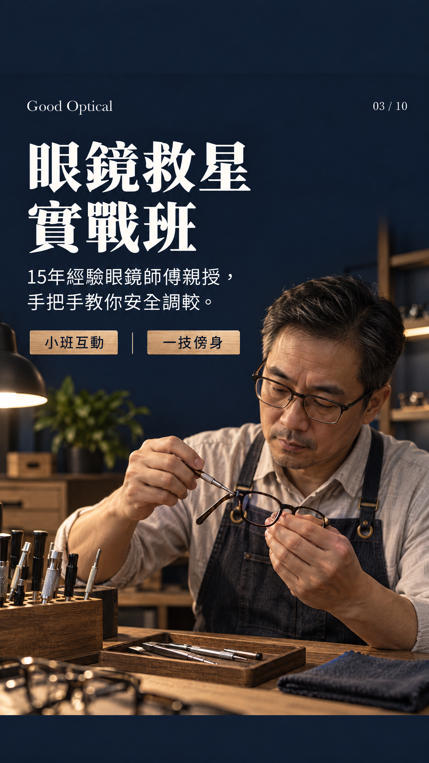 眼鏡救星實戰班及15年經驗眼鏡師傅